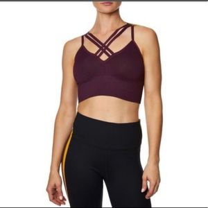 BETSY JOHNSON STRAPPY V-NECK SPORTS BRA     c